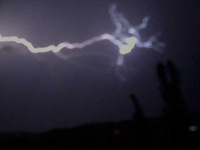 Thunderstorm at night with lightning